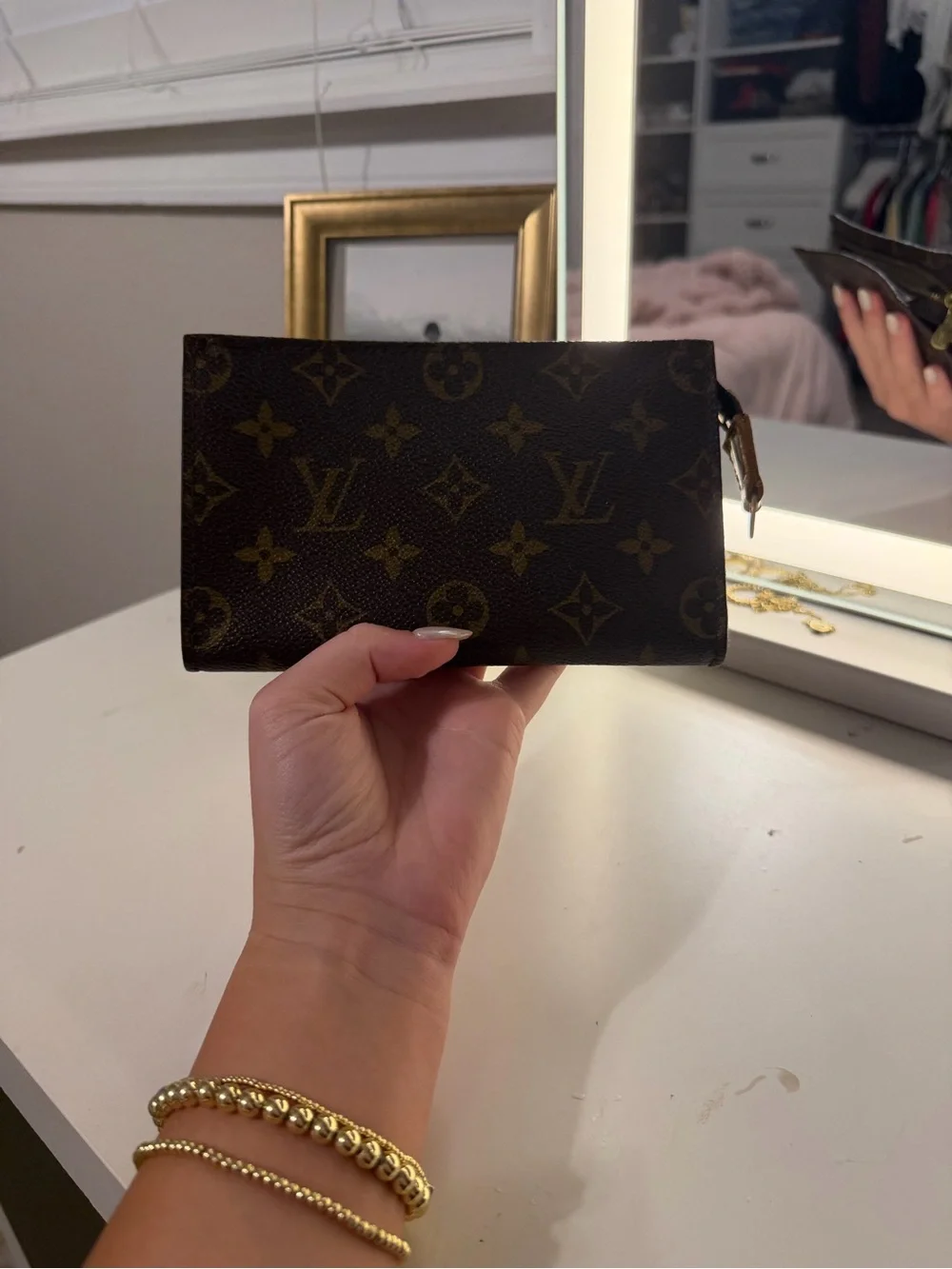 Louis Vuitton Monogram Canvas Card & Key Holder - Black & Gold Monogram